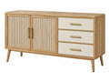 Credenza 160 x 45 x 85 cm in legno naturale e beige con 3 cassetti e 2 ante - stile moderno