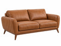 Divano 2 posti 170 x 90 x 85 cm marrone in similpelle stile moderno