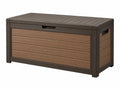 Cassapanca contenitore da esterno 120 x 60 x 65 cm in resina marrone effetto legno - impermeabile