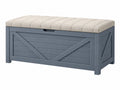 Panca contenitore da esterno 150 x 60 x 55 cm in legno grigio con cuscino stile rustico