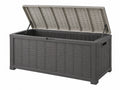 Baule da giardino 123 x 54 x 57 cm in plastica grigio antracite con coperchio sollevabile