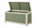 Cassapanca da giardino 120 x 60 x 63 cm in resina verde e beige con coperchio sollevabile