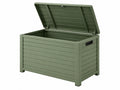 Cassapanca da esterno 120 x 60 x 63 cm in resina verde salvia con coperchio apribile